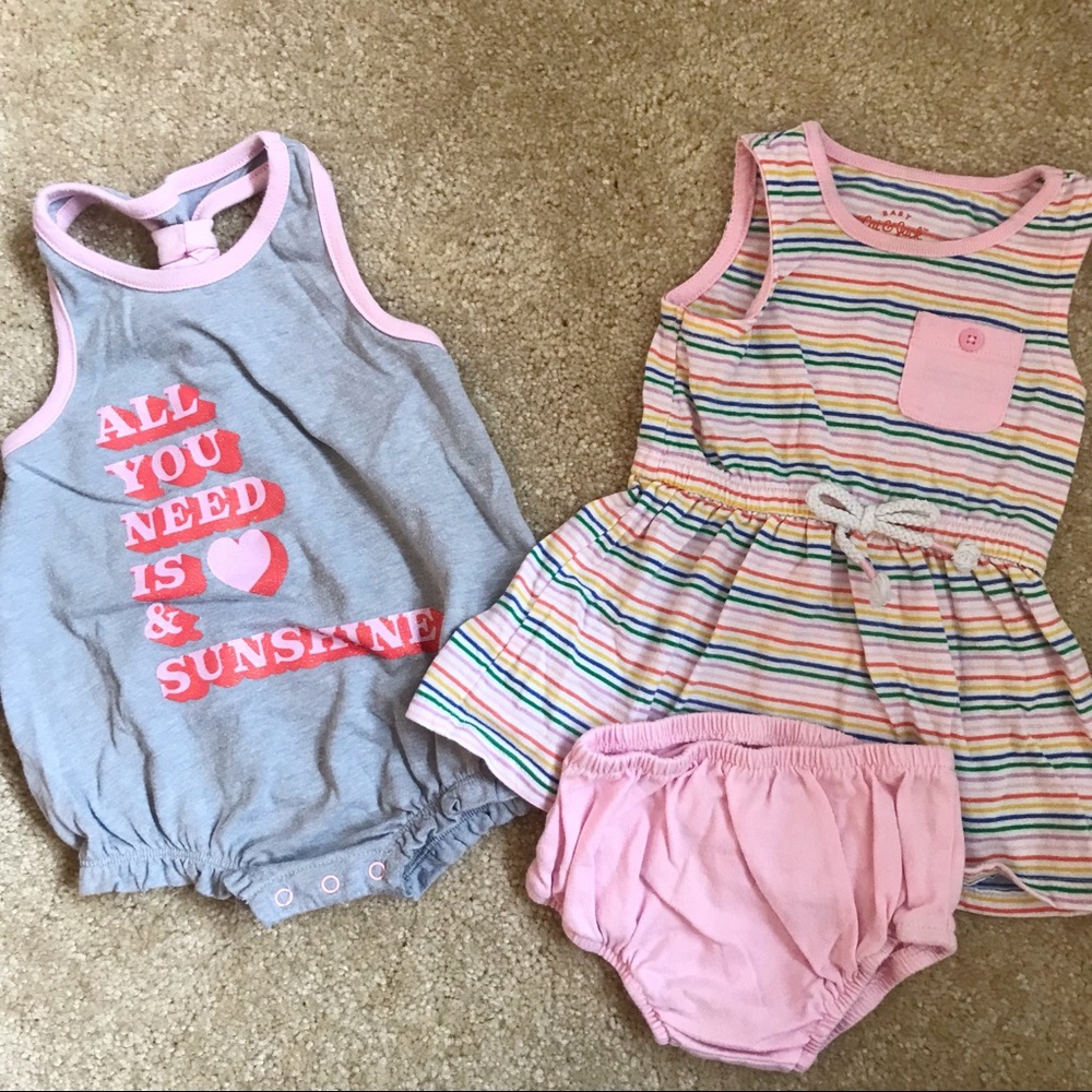 Cat & Jack Romper and Dress Set
